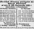 Rozkład jazdy pociągów na stacji Piotrków w 1900/1901 r.