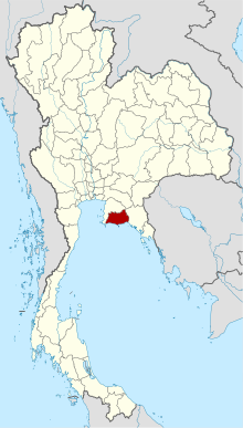 Map of Thailand highlighting Rayong province