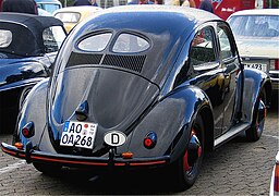 VW Standard from 1950 with so called Brezelfenster (original condition), rear and right side