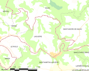 Poziția localității Laguépie