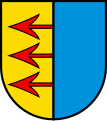 Tre punte di freccia uscenti dalla partizione (Uezwil, Svizzera)