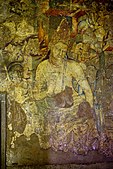 Bodhisattva Padmapani; 450–490; pigments on rock; height: circa 1.2 m; Ajanta Caves (India)