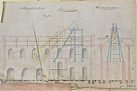 Vue en coupe d'un bâtiment.