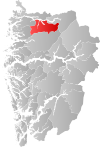 Kart som viser Gloppen kommune.