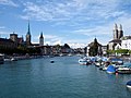 La Limmat à sa sortie du lac à Zurich.