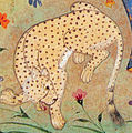 Asiatic cheetah from Akbar's Razmnama.