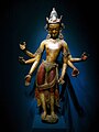 Nepallesisk statue af Avalokiteśvara med seks arme. Det 14. århundrede.