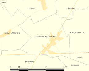 Poziția localității Saussay-la-Campagne