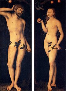 Adam et Eve, par Lucas Cranach l'Ancien, 1528.