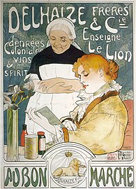 Herman Richir (Hamner), Au Bon Marché, affiche pour Delhaize Frères et Cie (1896).