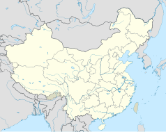 Mapa konturowa Chin, na dole nieco na prawo znajduje się punkt z opisem „Xiangxiang”