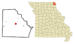 Location within Clark County and Missouri