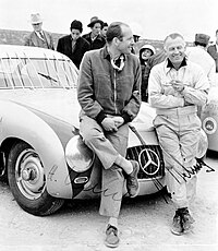 Karl Kling (links) neben Hans Klenk bei der Carrera Panamericana 1952