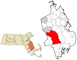 Location in Plymouth County in Massachusetts