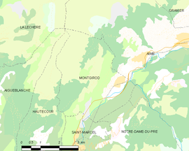 Mapa obce Montgirod