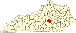 Map of Kentucky highlighting Lincoln County