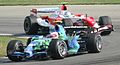 Barrichello leads Jarno Trulli at the United States GP