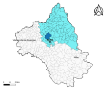 Salles-la-Source dans l'arrondissement de Rodez en 2020.