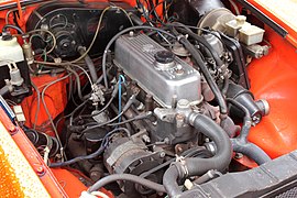 Engine of MG B Roadster from 1979, right side