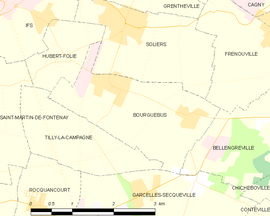 Mapa obce Bourguébus