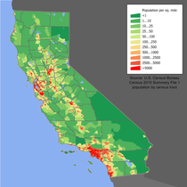 California population map / Mapa de la población de California