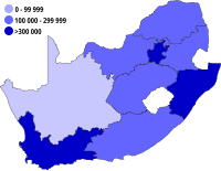 Confirmed COVID-19 cases in South Africa.