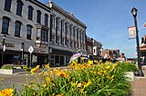 Downtown Leavenworth, Kansas along Delaware Street facing south.