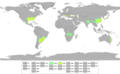 Reparticion dei climas subtropicaus umids : normau (Cfa) e de monson (Cwa)