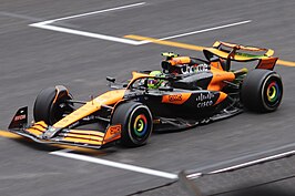 Lando Norris tijdens de GP van China 2024