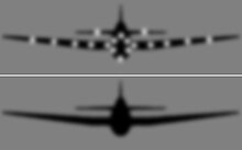 Illustration of principle of Yehudi lights, Second World War active aircraft camouflage using forward-pointing lamps of variable brightness