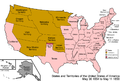 1854: Formation of Kansas Territory, Nebraska Territory and the unorganized Indian Territory