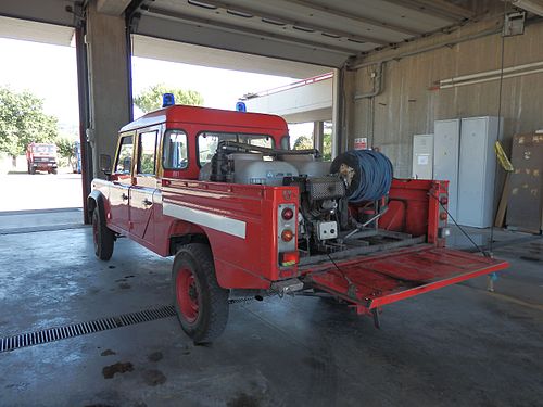 A Land Rover equipped for forest fires in Cascina, Italy