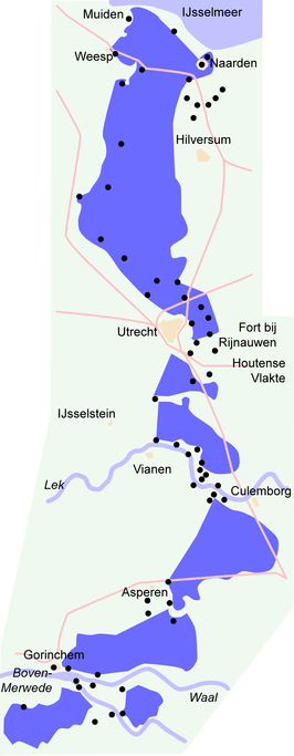 Het gedeelte van Nederland dat bij inundatie onder water zou komen te staan