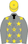 Grey, yellow stars, grey sleeves, yellow cap