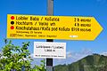 English: Marker on the mountain pass "Old Loibl" Deutsch: Wegweiser auf dem alten Loiblpass