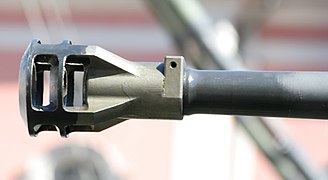 The muzzle brake of a 30mm Mauser autocannon