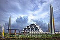 Al Jabbar Grand Mosque with Modern and local ethnic style architecture in Bandung, Indonesia