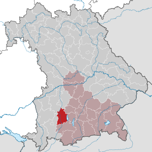 Li position de Subdistrict Landsberg am Lech in Bavaria