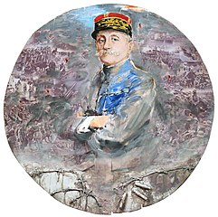 „Maršál Ferdinand Foch“; autor: Pavel Vavrys; malba na dřevě - kruhový „střelecký terč“ o průměru 85 cm (rok 2015)