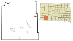 Location in Oglala Lakota County and the state of South Dakota