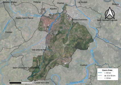 Vue aérienne du territoire communal.