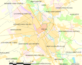 Mapa obce Troyes