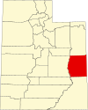 State map highlighting Grand County