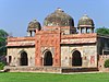 Isa Khan's mosque, across his tomb, also built ca 1547 CE, near Humayun's tomb.