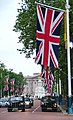 Image 61Union Flag being flown on The Mall, London looking towards Buckingham Palace (from Culture of the United Kingdom)