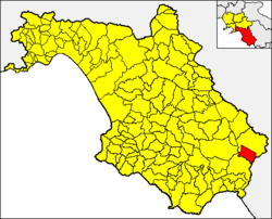 Casalbuono within the Province of Salerno