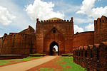 Fortress gate in red brick