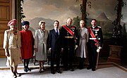 Prinsesse Astrid, Dronning Sonja, Svetlana Medvedev, Dmitry Medvedev, Kong Harald V, Kronprinsesse Mette-Marit og Kronprins Haakon, 26. april 2010