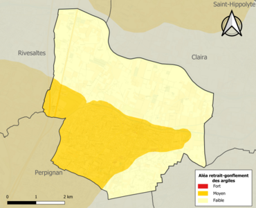 Carte des zones d'aléa retrait-gonflement des argiles.