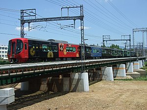 「水都」塗装の3000形 （大橋 - 井尻間 那珂川橋りょう）